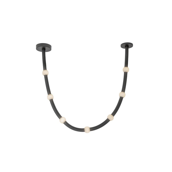 Corda 7-ft Black/opal Glass Led Pendant | PD39307-BK/OP-UNV