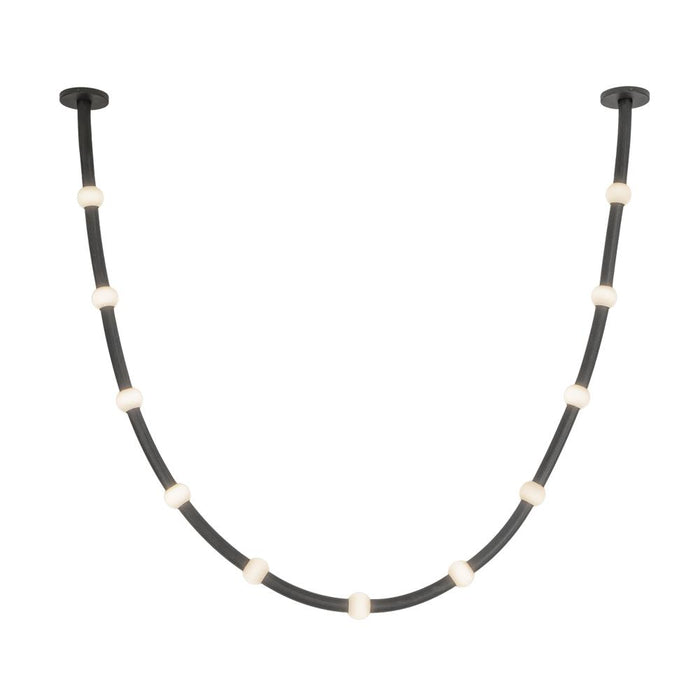 Corda 10-ft Black/opal Glass Led Pendant | PD39310-BK/OP-UNV-010-RT