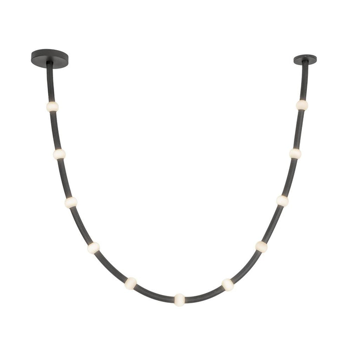 Corda 10-ft Black/opal Glass Led Pendant | PD39310-BK/OP-UNV-010