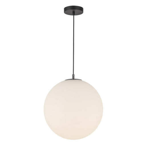 Marco 16-in Black/opal Glass Led Pendant | PD43216-BK/OP-5CCT-UNV