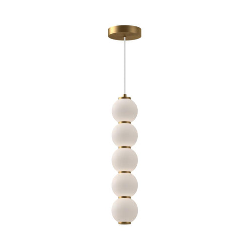 Bijou 5-in Aged Gold/opal Matte Glass Led Pendant | PD531515AGOP-UNV