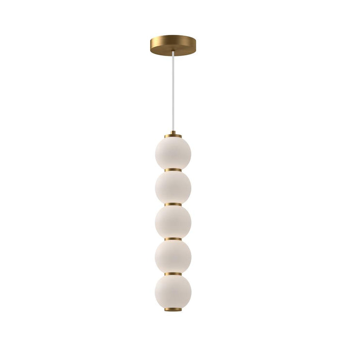 Bijou 5-in Aged Gold/opal Matte Glass Led Pendant | PD531515AGOP-UNV