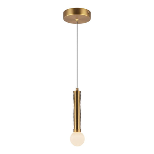 Arden 9-in Brushed Gold/opal Glass Led Pendant | PD612109BGOP-UNV