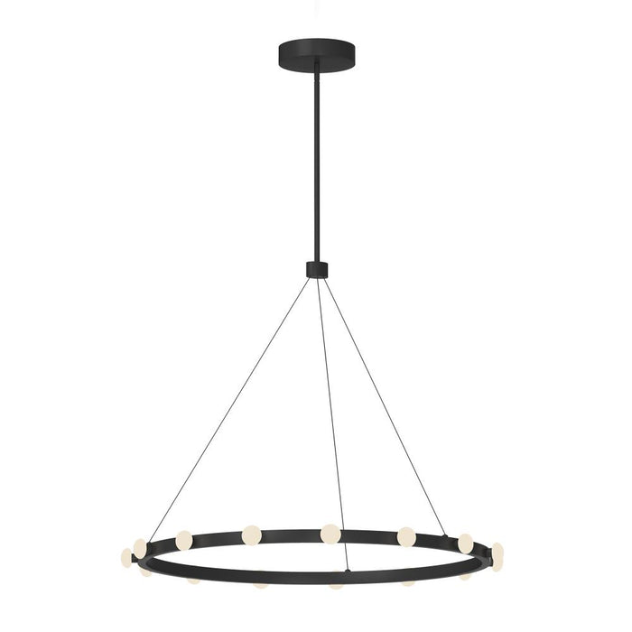 Rezz 28-in Black Led Pendant | PD63428-BK-UNV