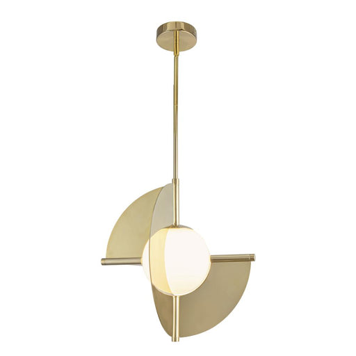 Scorpio 16-in Metallic Brass/opal Glass Led Pendant | PD65116-MRB/OP-UNV
