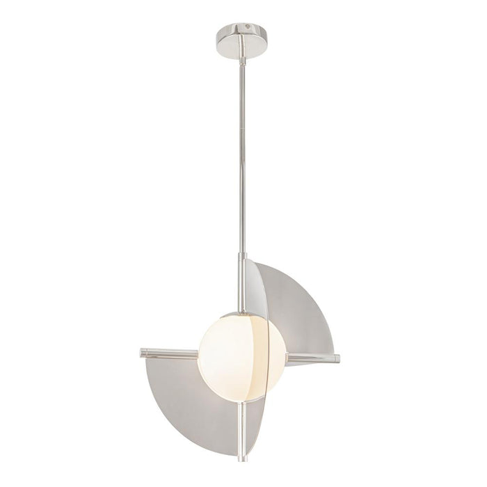 Scorpio 16-in Polished Nickel/opal Glass Led Pendant | PD65116-PN/OP-UNV