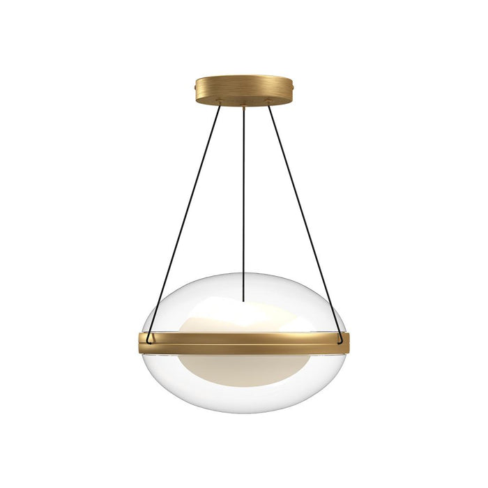 Virgo 12-in Brushed Gold/opal Glass Led Pendant | PD76312-BG/OP-UNV