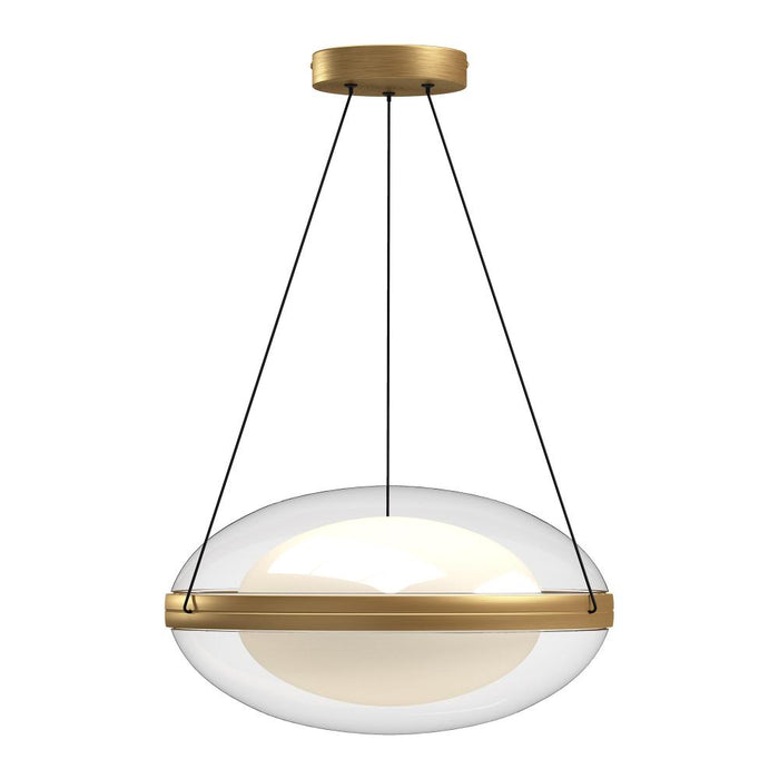 Virgo 16-in Brushed Gold/opal Glass Led Pendant | PD76316-BG/OP-UNV