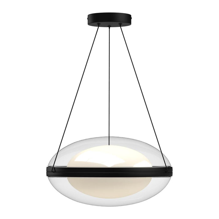 Virgo 16-in Black/opal Glass Led Pendant | PD76316-BK/OP-UNV