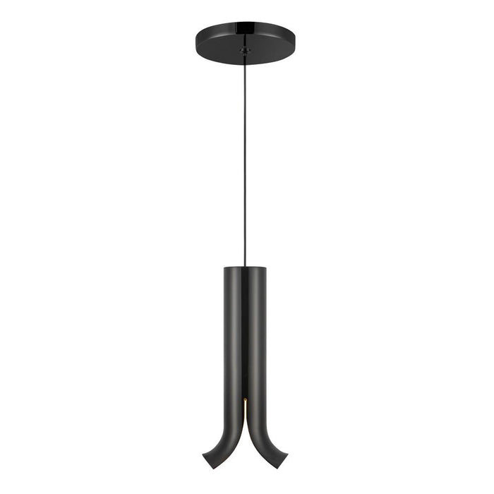 Husk 9-in Glossy Black Led Pendant | PD89709-GBK