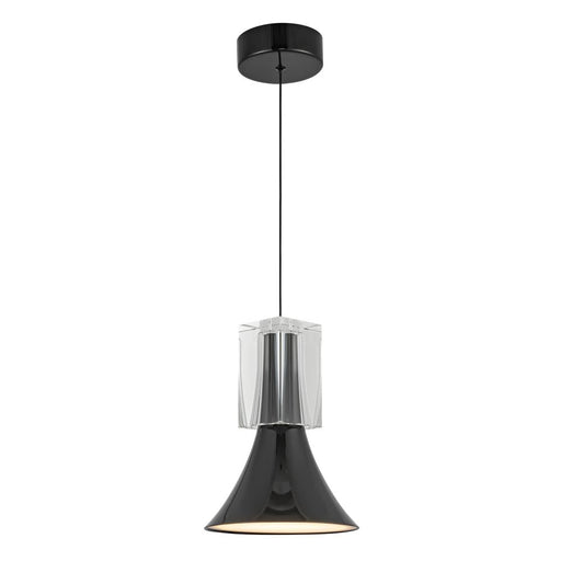 Kuzco Lighting Inc Floe 8-in Glossy Black/Clear Crystal LED Pendant