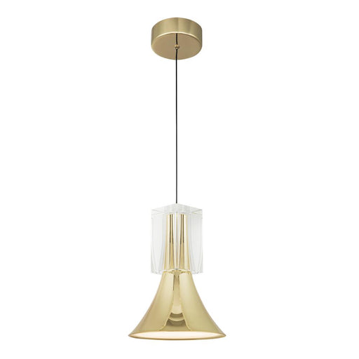 Floe 8-in Metallic Brass/clear Crystal Led Pendant | PD94108-MRB/CC-UNV