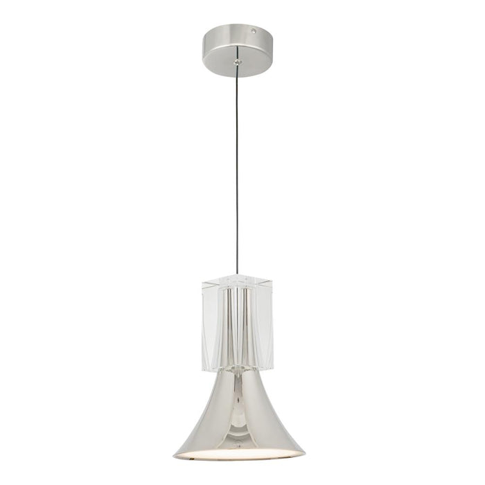 Floe 8-in Polished Nickel/clear Crystal Led Pendant | PD94108-PN/CC-UNV