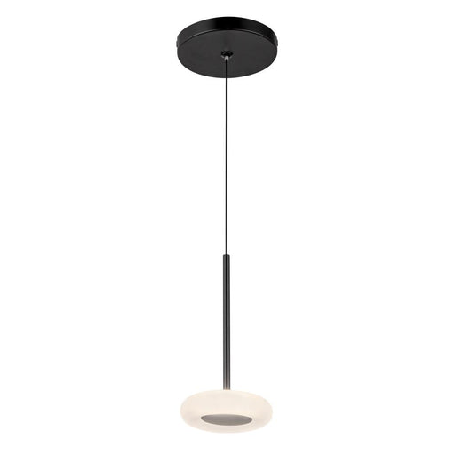 Stephord 4-in Black/frosted Glass Led Pendant | PD97204-BK/FR