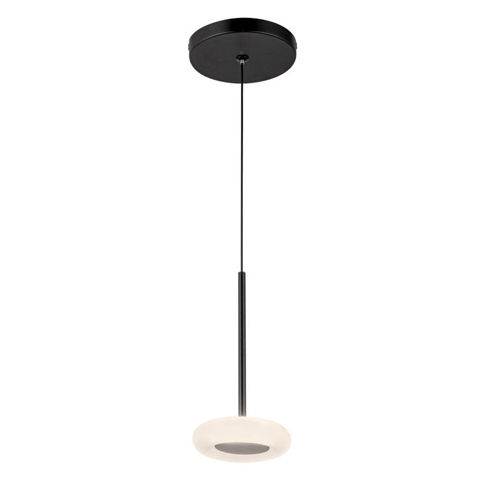 Stephord 4-in Black/frosted Glass Led Pendant | PD97204-BK/FR