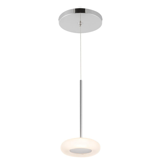 Stephord 4-in Chrome/frosted Glass Led Pendant | PD97204-CH/FR