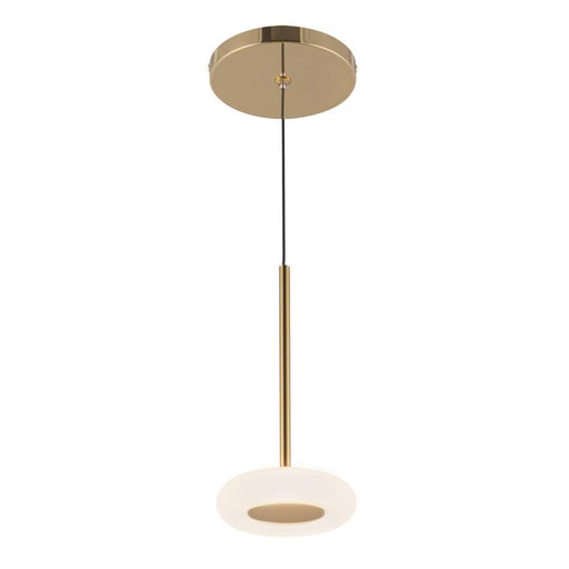 Stephord 4-in Metallic Brass/frosted Glass Led Pendant | PD97204-MRB/FR