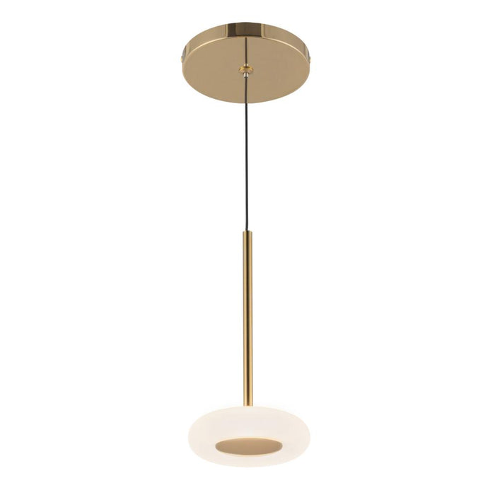 Stephord 4-in Metallic Brass/frosted Glass Led Pendant | PD97204-MRB/FR