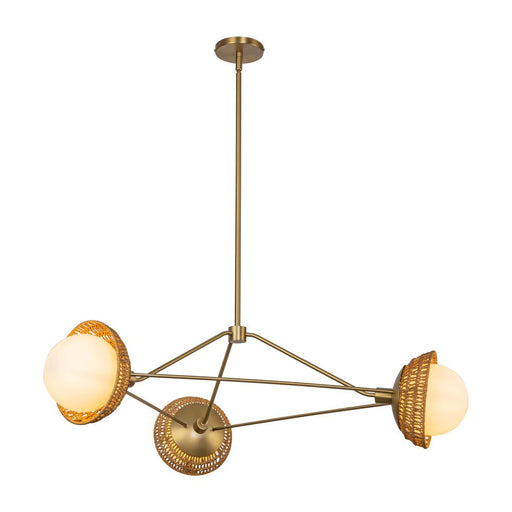 Alora Perth 40-in Brushed Gold/Opal Glass 3 Lights Chandelier