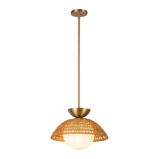 Perth 14-in Brushed Gold/opal Glass 1 Light Pendant | PD490114BGOP