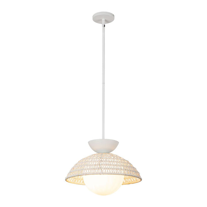 Perth 14-in White/opal Glass 1 Light Pendant | PD490114WHOP