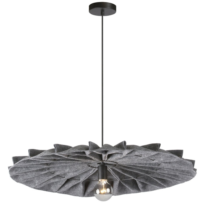 1lt Incandescent Pendant, Mb W/ Gry Felt Shade | PGD-311P-MB-500