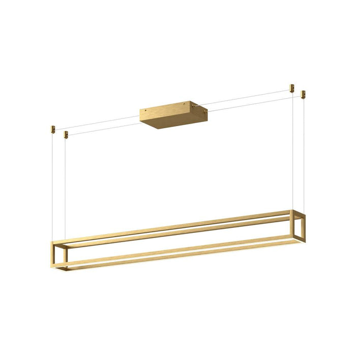 Kuzco Lighting Inc Plaza 48-in Brushed Gold LED Linear Pendant