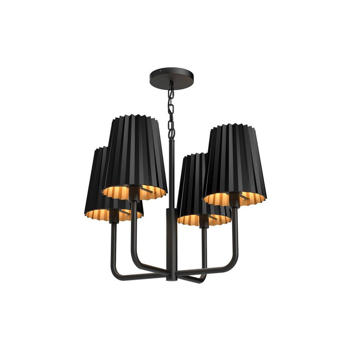 Alora Plisse 23-in Matte Black 4 Lights Chandeliers