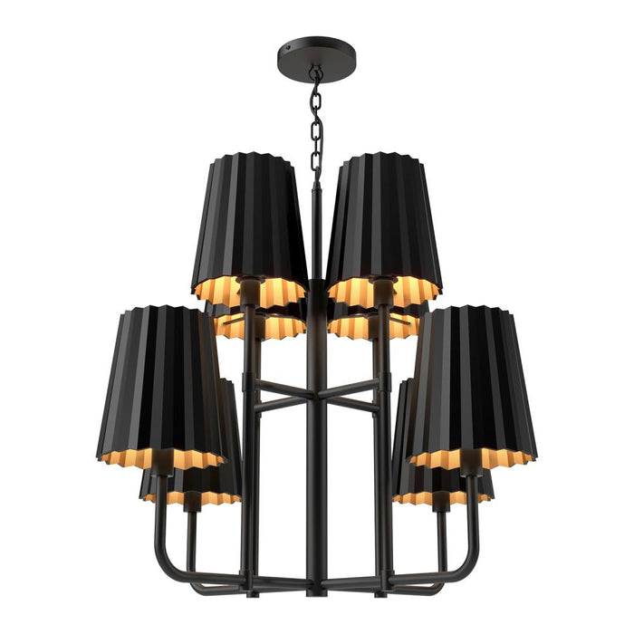 Alora Plisse 30-in Matte Black 8 Lights Chandeliers