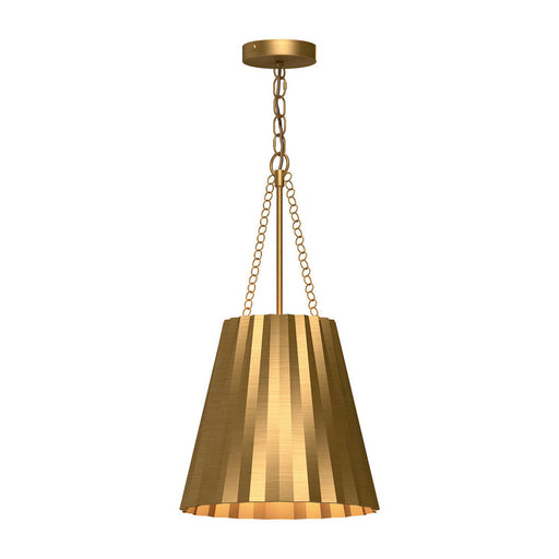 Alora Plisse 12-in Aged Gold 1 Light Pendant