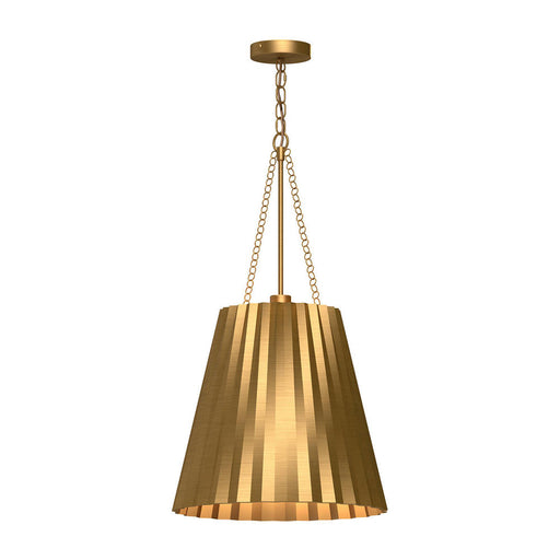 Alora Plisse 16-in Aged Gold 1 Light Pendant