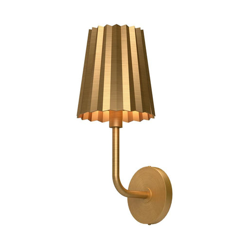 Alora Plisse 7-in Aged Gold 1 Light Wall/Vanity