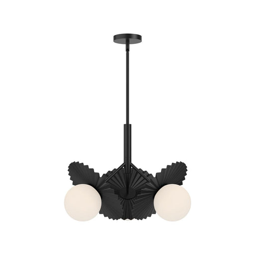 Plume 21-in Matte Black/opal Glass 3 Lights Chandeliers | CH501322MBOP