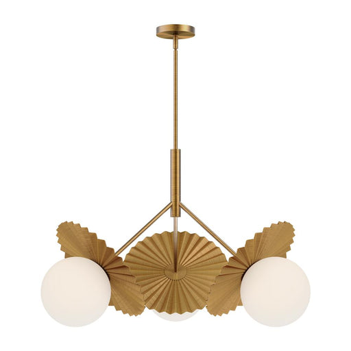 Alora Plume 34-in Brushed Gold/Opal Glass 3 Lights Chandeliers