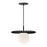 Plume 12-in Matte Black/opal Matte Glass 1 Light Pendant | PD501212MBOP