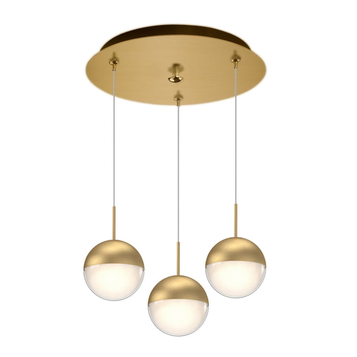 Pluto 12-in Brushed Gold 3-light Multi Pendant | MP402801BG-03