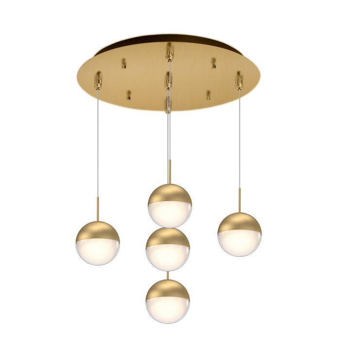 Pluto 14-in Brushed Gold 5-light Multi Pendant | MP402801BG-05