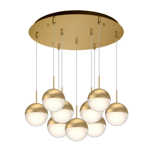 Pluto 18-in Brushed Gold 9-light Multi Pendant | MP402801BG-09