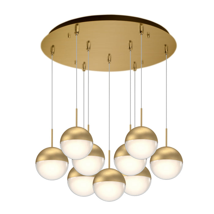 Pluto 18-in Brushed Gold 9-light Multi Pendant | MP402801BG-09