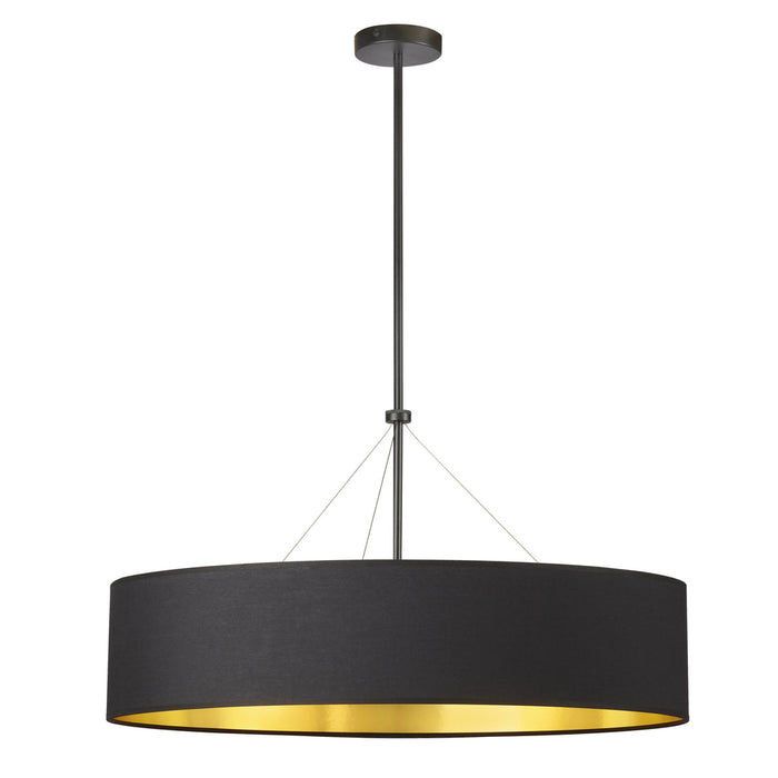  4 Light  Incand Chandelier, Mb W/ Bk/gld Shade | PLV-304C-MB-698