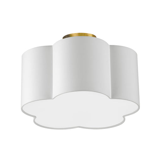  3 Light  Incandescent Flush Mount, Agb W/ White Shade | PLX-152FH-AGB-WH
