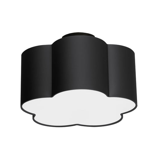  3 Light  Incandescent Flush Mount, Mb W/ Black Shade | PLX-152FH-MB-BK