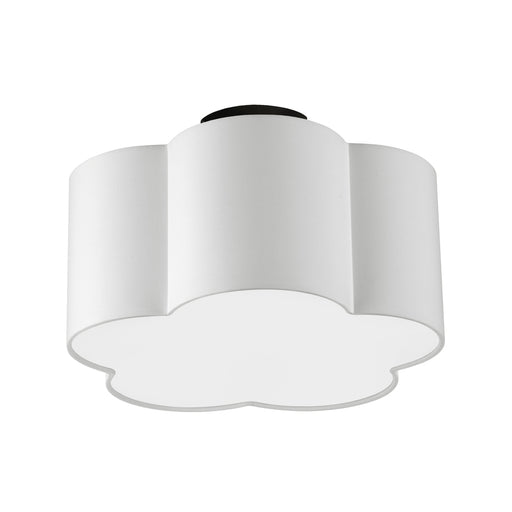  3 Light  Incandescent Flush Mount, Mb W/ White Shade | PLX-152FH-MB-WH