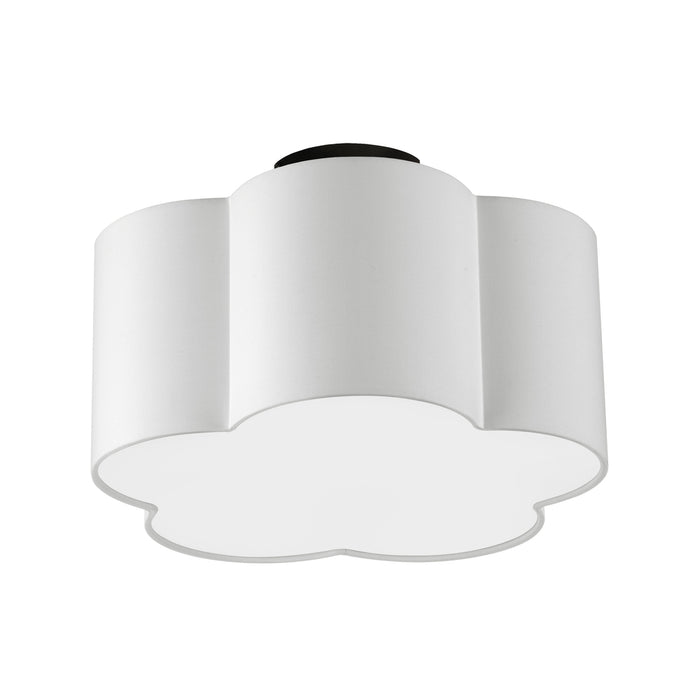  3 Light  Incandescent Flush Mount, Mb W/ White Shade | PLX-152FH-MB-WH