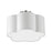  3 Light  Incandescent Flush Mount, Pc W/ White Shade | PLX-152FH-PC-WH