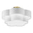  3 Light  Incan 2-tier Flush Mount, Agb W/ White Shade | PLX-203FH-AGB-WH