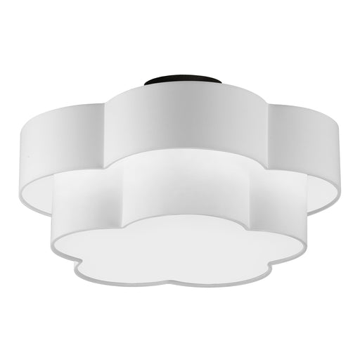  3 Light  Incan 2-tier Flush Mount, Mb W/ White Shade | PLX-203FH-MB-WH