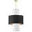 4 Light  Incan Pendant, Agb W/ Blk/gld & Wh Shades | POA-224P-AGB-698-790