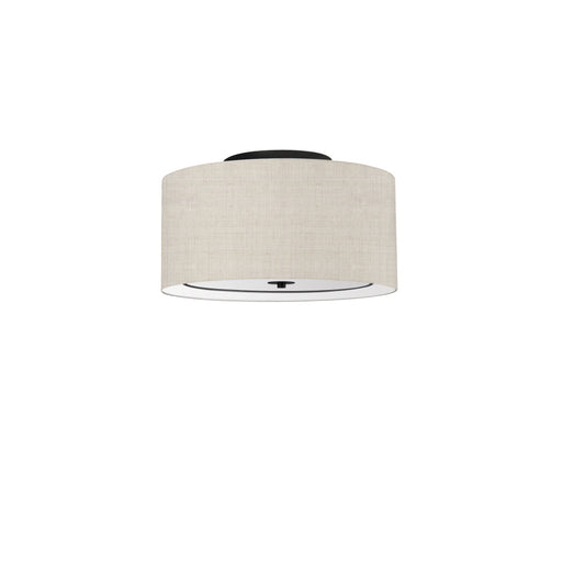 3 Light Incandescent Flush Mount, Mb With Bg Shade | POR-163FH-MB-BG