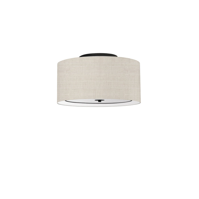 3 Light Incandescent Flush Mount, Mb With Bg Shade | POR-163FH-MB-BG